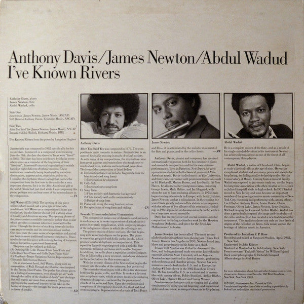 Anthony Davis (2) / James Newton (2) / Abdul Wadud : I've Known Rivers (LP, Album)