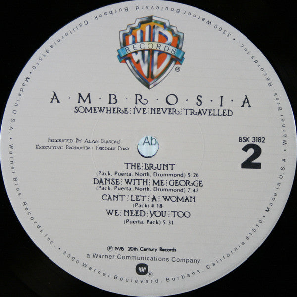 Ambrosia (2) : Somewhere I've Never Travelled (LP, Album, RE)