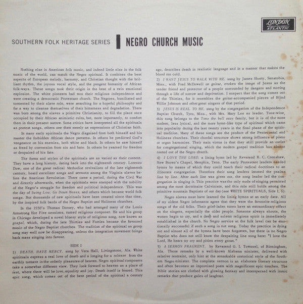 Various : Negro Church Music (LP, Comp, Mono)