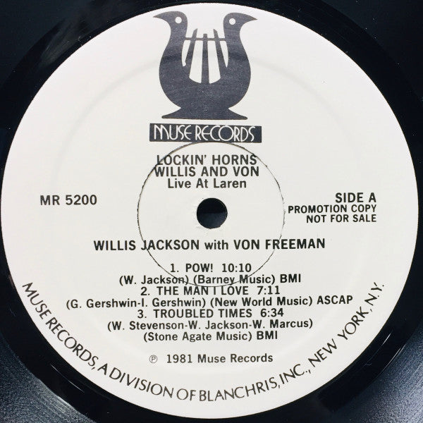 Willis Jackson, Von Freeman : Lockin' Horns - Willis & Von Live At Laren (LP, Album, Promo)