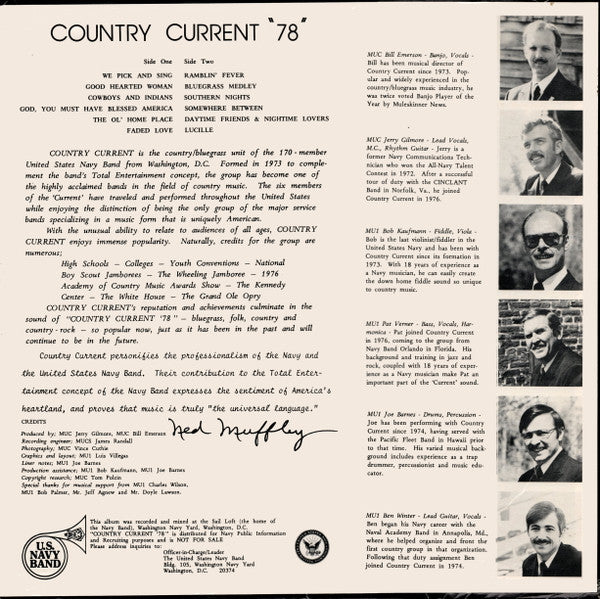 The United States Navy Band Country Current : 78 (LP, Album)