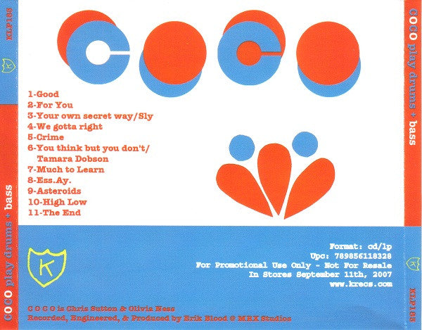 C.O.C.O. : Play Drums + Bass (CD, Album, Promo)