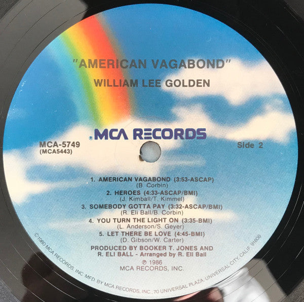 William Golden : American Vagabond (LP, Album, Pin)