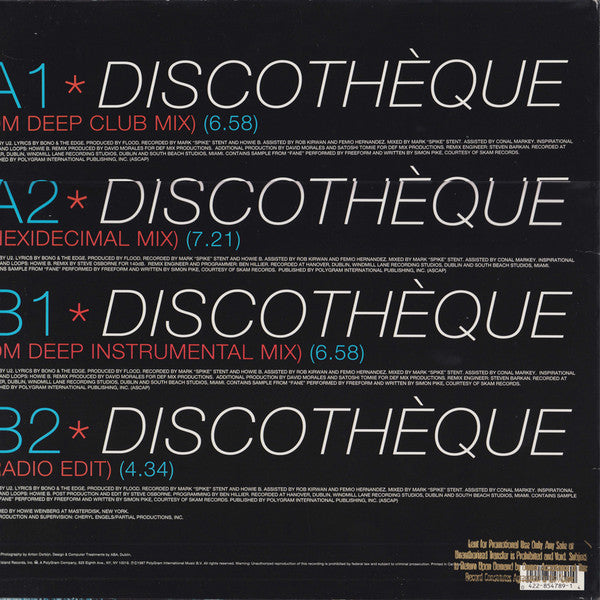 U2 : Discothèque (12", Single)