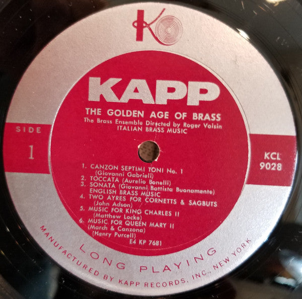 Roger Voisin And His Brass Ensemble : The Golden Age Of Brass (LP, Album, Mono, RE)