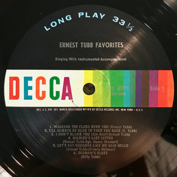 Ernest Tubb : Favorites (LP, RP)