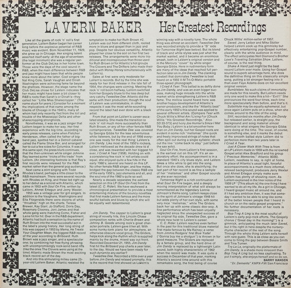 LaVern Baker : Her Greatest Recordings (LP, Album, Comp, Mono, Promo, RI )