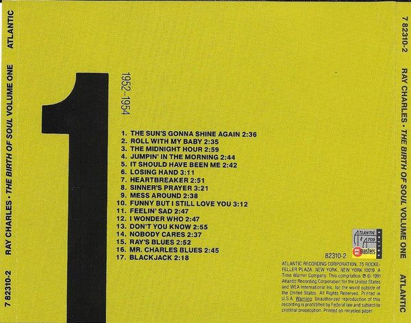 Ray Charles : The Birth Of Soul - The Complete Atlantic Rhythm & Blues Recordings 1952-1959 (3xCD, Comp + Box)
