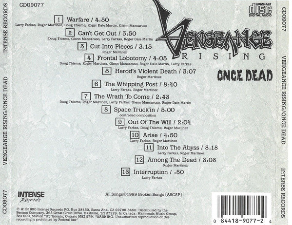 Vengeance Rising : Once Dead (CD, Album)