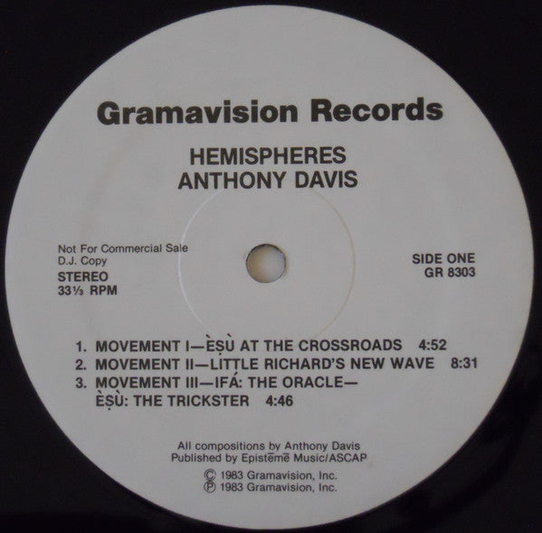 Anthony Davis (2) : Hemispheres (LP, Album, Promo)