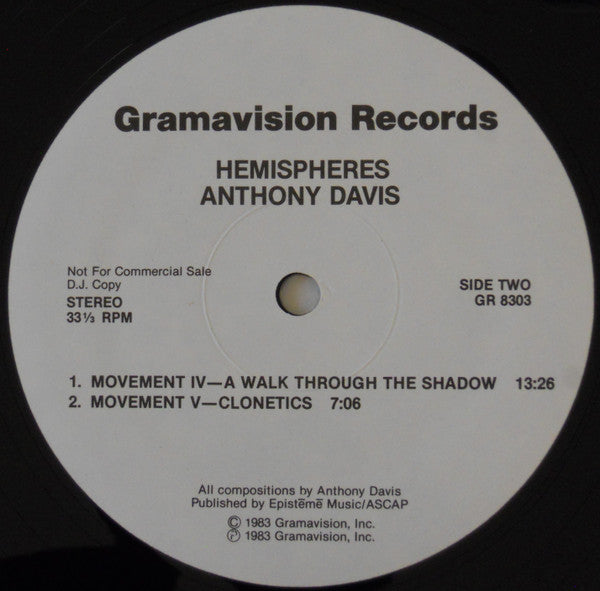 Anthony Davis (2) : Hemispheres (LP, Album, Promo)