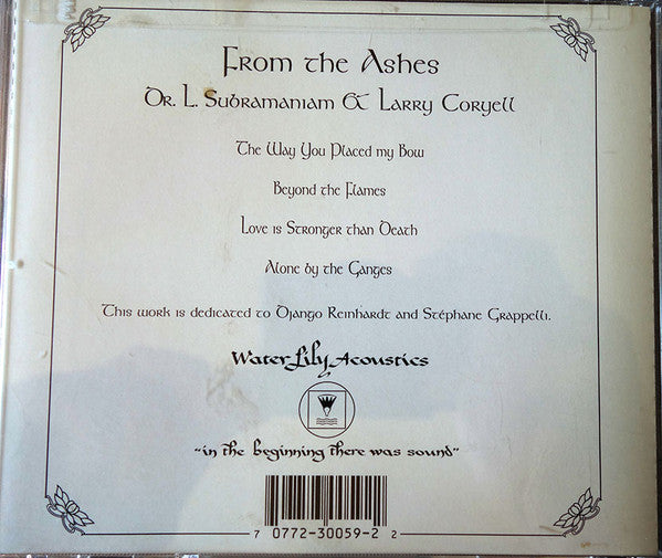 L. Subramaniam & Larry Coryell : From The Ashes (CD, Album)