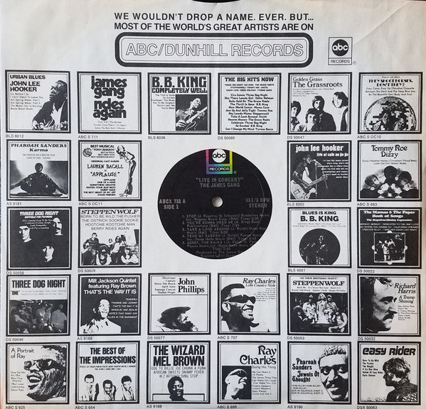 James Gang : Live In Concert (LP, Album, Pit)