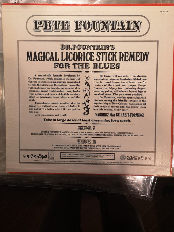 Pete Fountain : Dr. Fountain's Magical Licorice Stick Remedy For The Blues (LP, Album, RE)
