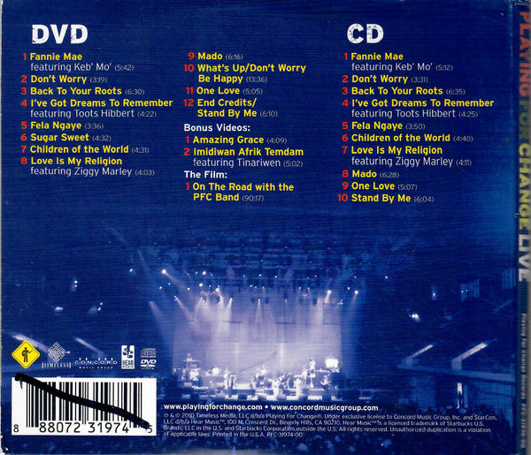 Playing For Change : Live (CD, Album + DVD)