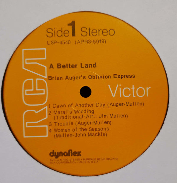 Brian Auger's Oblivion Express : A Better Land (LP, Album, Ind)