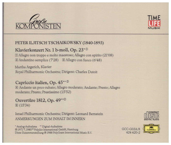 Pyotr Ilyich Tchaikovsky : Tschaikowsky (CD, Comp)