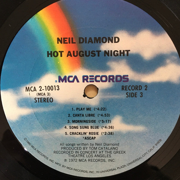 Neil Diamond : Hot August Night (2xLP, Album, Club, RE, CRC)