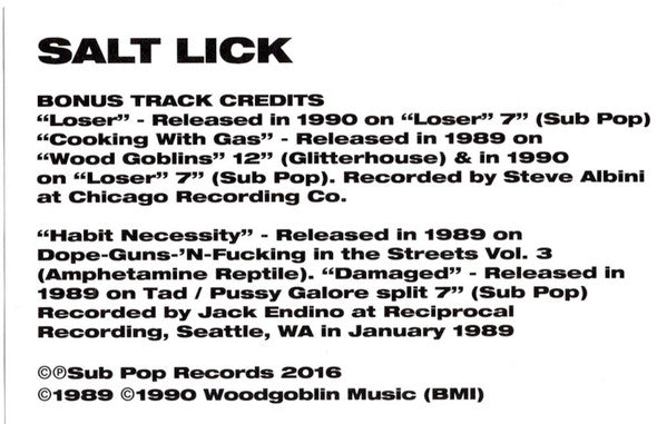 Tad : Salt Lick (CD, EP, RE, RM)