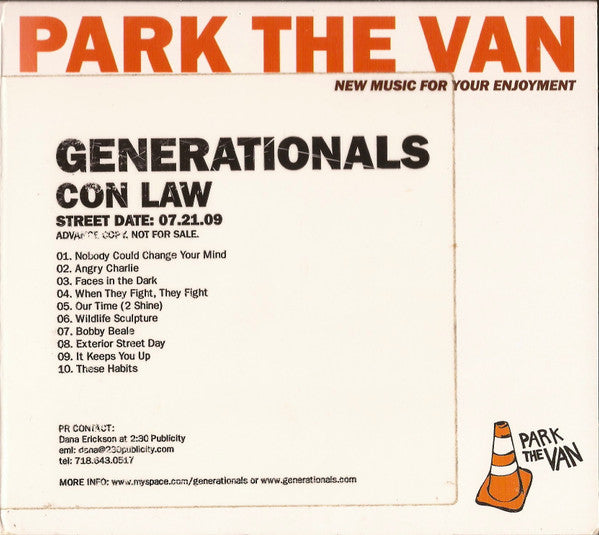 Generationals : Con Law (CD, Advance, Album, Dig)