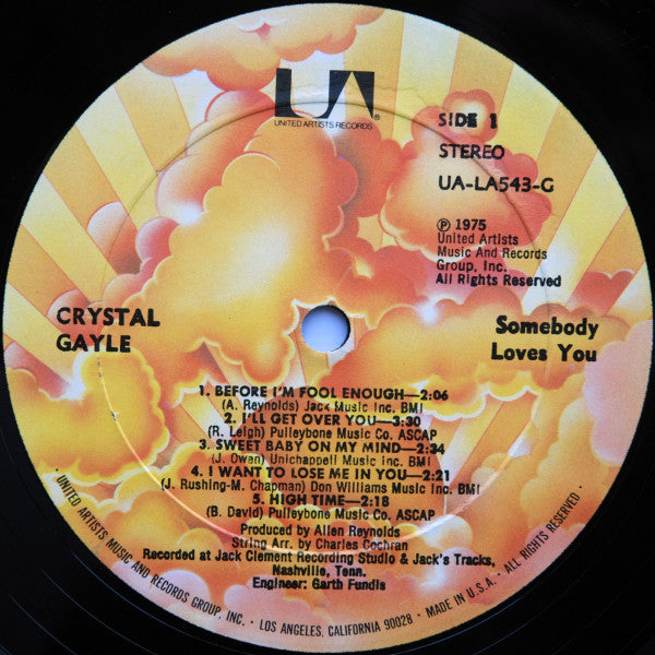 Crystal Gayle : Somebody Loves You (LP, Album, RP, All)