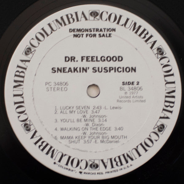 Dr. Feelgood : Sneakin' Suspicion (LP, Album, Promo, Ter)