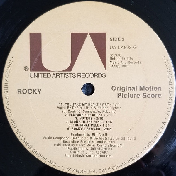 Bill Conti : Rocky - Original Motion Picture Score (LP, Album, Ter)