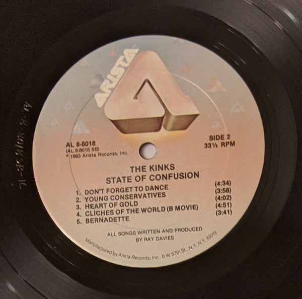 The Kinks : State Of Confusion (LP, Album, Club, Car)