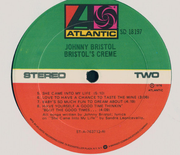 Johnny Bristol : Bristol's Creme (LP, Album)