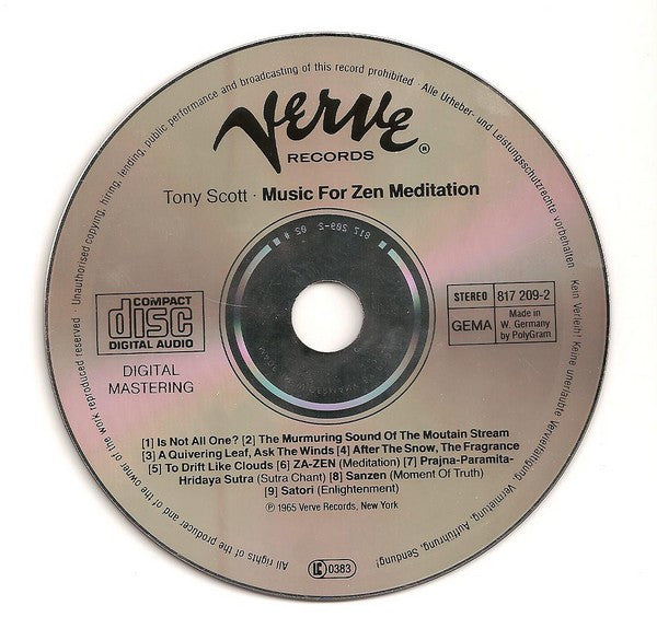 Tony Scott (2) : Music For Zen Meditation And Other Joys (CD, Album, RE)