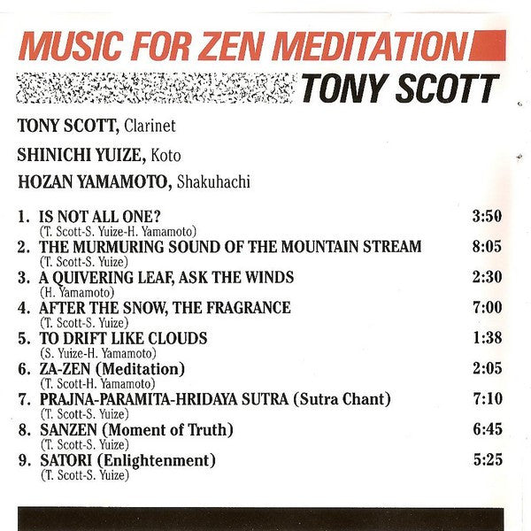 Tony Scott (2) : Music For Zen Meditation And Other Joys (CD, Album, RE)