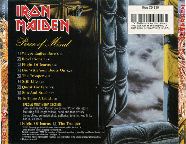 Iron Maiden : Piece Of Mind (CD, Album, Club, Enh, RE, RM, RP)