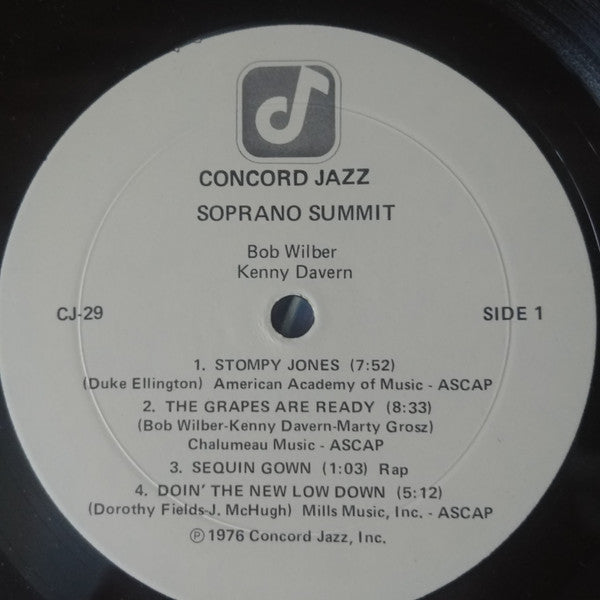 Bob Wilber • Kenny Davern • Marty Grosz • Ray Brown • Jake Hanna, Soprano Summit : Soprano Summit In Concert (LP, Album)
