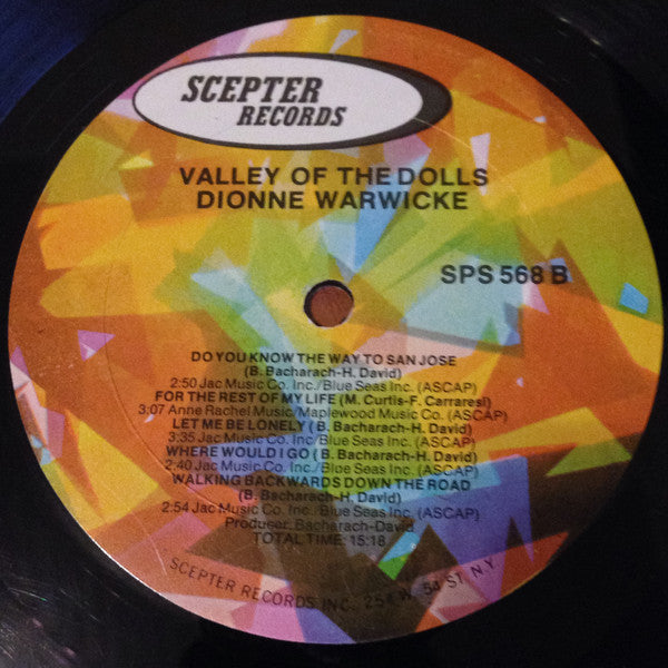 Dionne Warwick : Valley Of The Dolls (LP, Album, RE)
