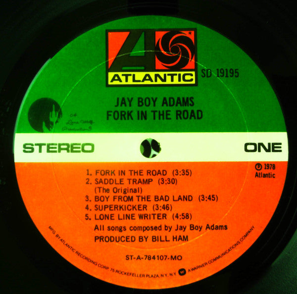 Jay Boy Adams : Fork In The Road (LP, Album, MO)