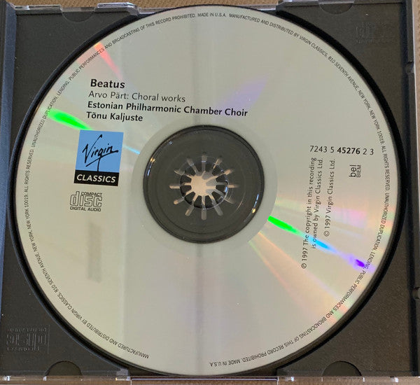 Arvo Pärt, Estonian Philharmonic Chamber Choir, Tõnu Kaljuste : Beatus (CD)