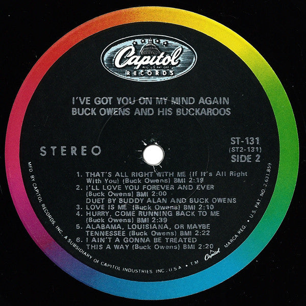 Buck Owens And His Buckaroos : I've Got You On My Mind Again (LP, Album, Scr)