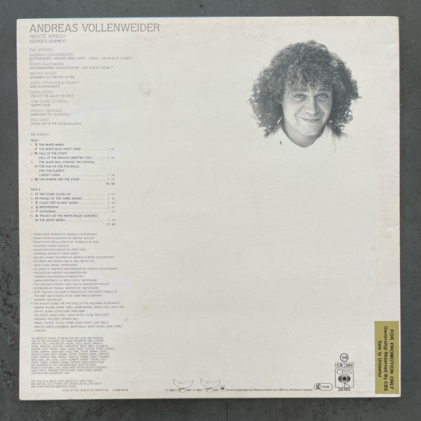 Andreas Vollenweider, Andreas Vollenweider : White winds (12", Album, Promo)