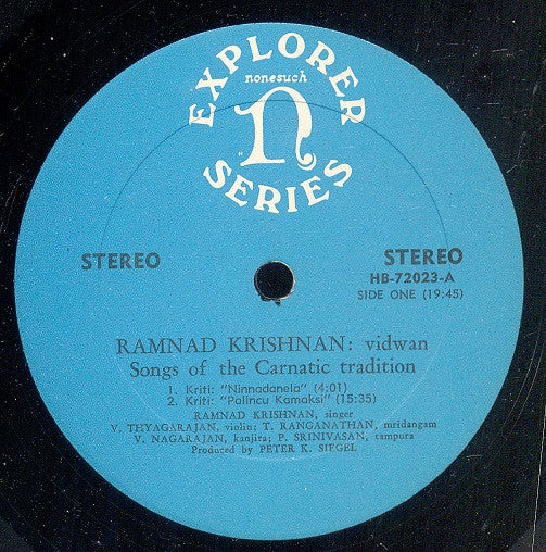 Ramnad Krishnan : Vidwan (Songs Of The Carnatic Tradition) (2xLP, Album)