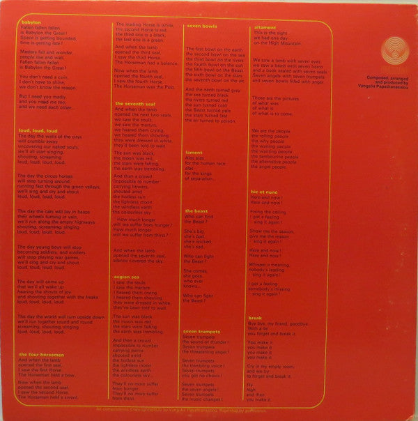 Aphrodite's Child : 666 (2xLP, Album, RP, Ter)