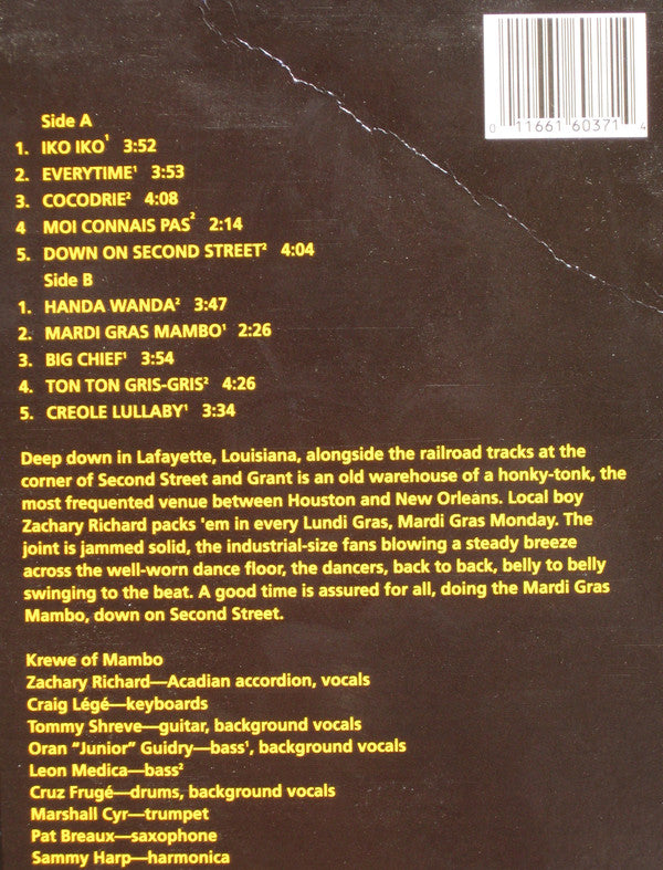 Zachary Richard : Mardi Gras Mambo (LP, Album)