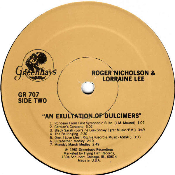 Lorraine Lee, Roger Nicholson : An Exultation Of Dulcimers (LP)
