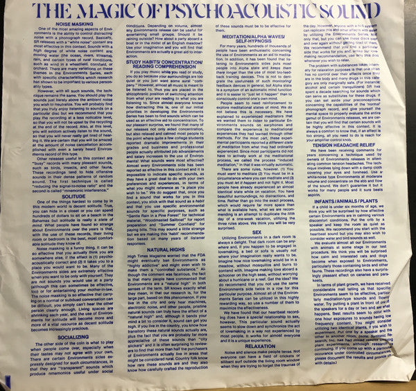 No Artist : Environments (Totally New Concepts In Sound - Disc 4 - Ultimate Thunderstorm / Gentle Rain In A Pine Forest) (LP, RE)