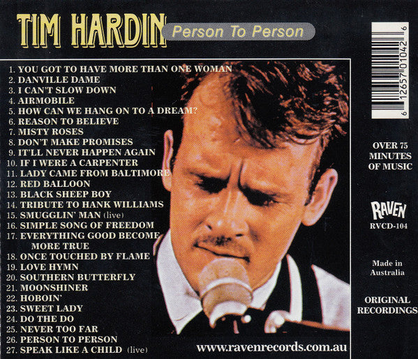 Tim Hardin : Person To Person 1963-1980 (CD, Album, Comp)