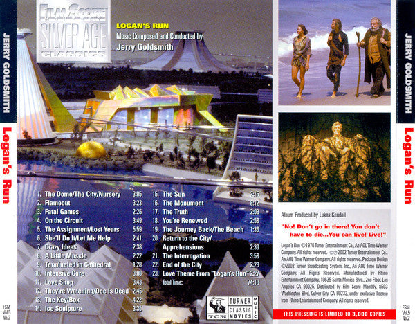 Jerry Goldsmith : Logan’s Run (CD, Album, Ltd, RM)