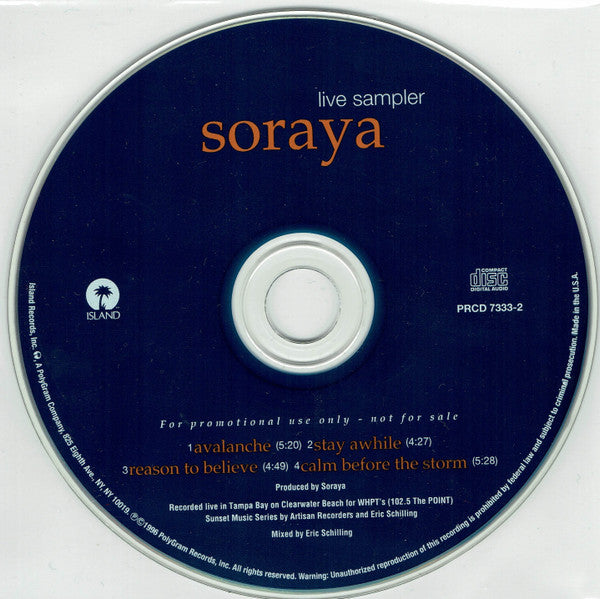 Soraya (6) : Live Sampler (CD, Promo, Smplr)