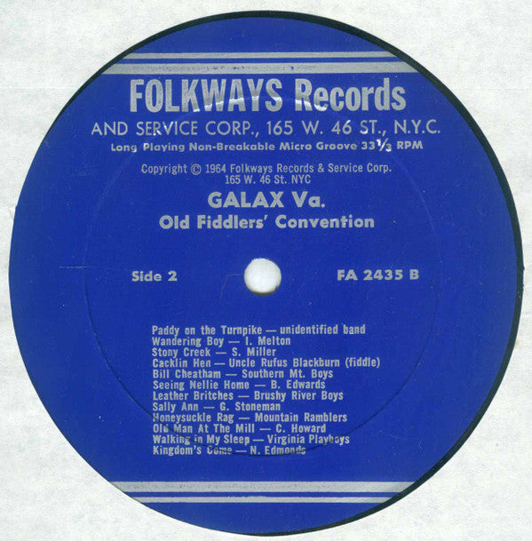 Various : Galax Va. Old Fiddlers' Convention (LP, Album)