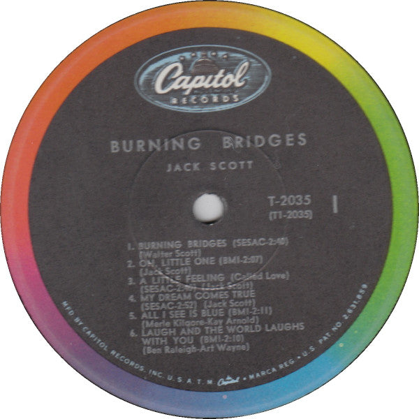 Jack Scott : Burning Bridges (LP, Album, Mono)