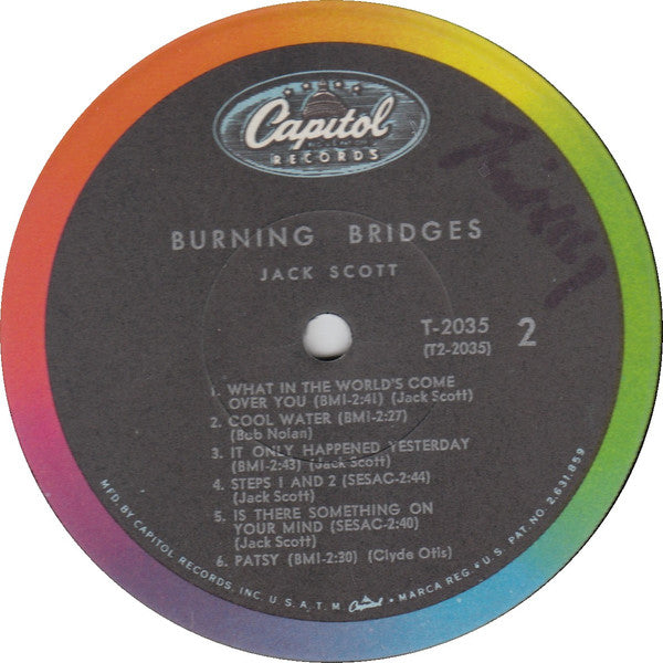 Jack Scott : Burning Bridges (LP, Album, Mono)