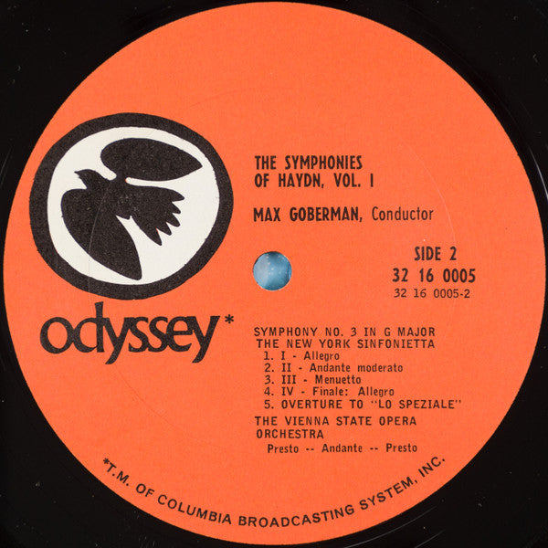 Joseph Haydn - Max Goberman Conducting Orchester Der Wiener Staatsoper : The Symphonies Of Haydn Vol. 1 / Symphony No. 1 In D / Symphony No. 2 In C / Symphony No. 3 In G / Overture To "Lo Speziale" (LP, Album, Mono)